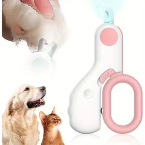 LED Pet Nail Clippers, Upgrade Cat Nail Trimmer, Cat Nail Clippers for Indoor Cats, Nail Clippers for Cat Dog Bunny Kitty, Pet Grooming Tool