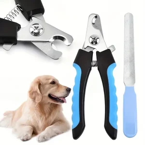 2pcs Dog Nail Clippers Pet Nail Scissors, Professional Pet Nail Clipper & Trimmers With Safety Guard To Avoid Over Cutting, Grooming Razor With Nail File For Medium And Large Dog And Cat